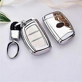Ốp silicon bảo vệ chìa khóa xe Hyundai i10, Hyundai Elantra, Hyundai Tucson, Hyundai Santafe 2016-2018… kèm móc đeo INOX