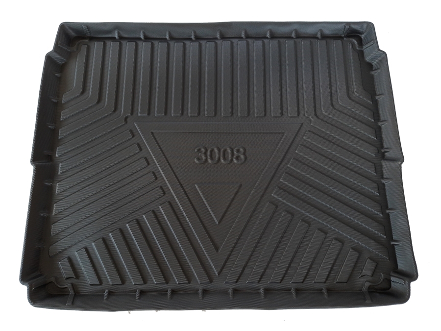 Thảm lót cốp xe ô tô qd Peugoet 3008 2013-2016 nhãn hiệu Macsim chất liệu TPV cao cấp màu đen