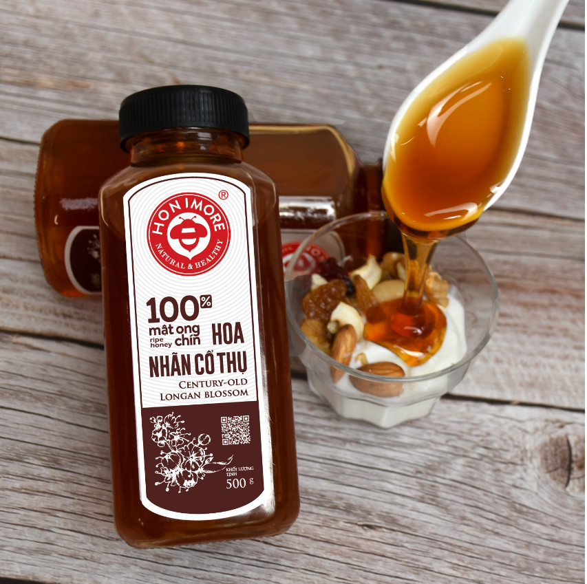 Mật ong rừng Hoa Nhãn Cổ Thụ - 100% mật ong chín Honimore 230g