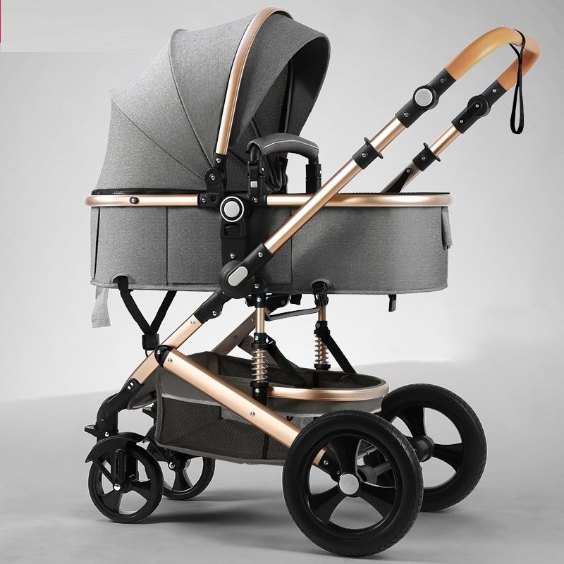 Xe đẩy trẻ em cao cấp 2 chiều gấp gọn, khung hợp kim nhôm, bánh xoay 360°