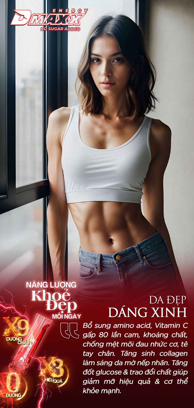 Thức uống bổ sung vitamin tăng năng lượng DMAXX NO SUGAR DAMODE hộp 30 gói