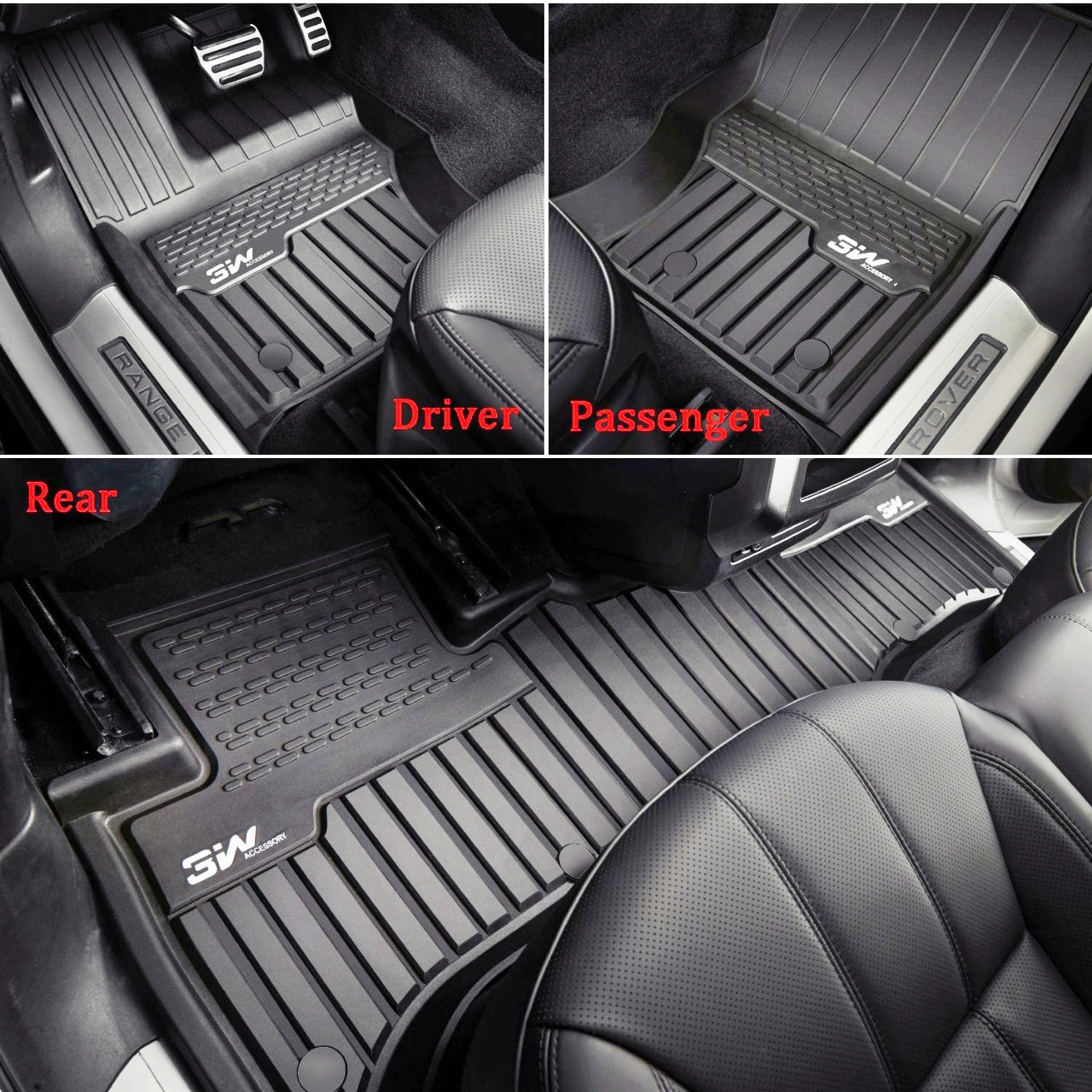 Thảm lót sàn xe ô tô LANDROVER DISCOVERY SPORT 2020+ đến nay Nhãn hiệu Macsim 3W chất liệu nhựa TPE đúc khuôn cao cấp - màu đen