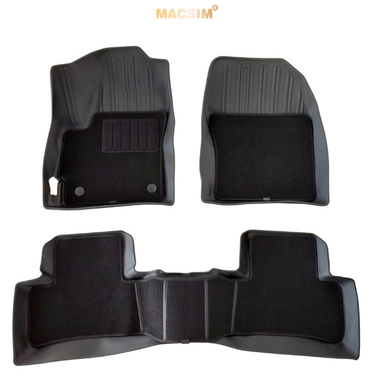 Thảm lót sàn (sd4) ô tô 2 lớp cao cấp dành cho xe Toyota Cross 2020 - tới nay nhãn hiệu Macsim chất liệu TPE màu đen
