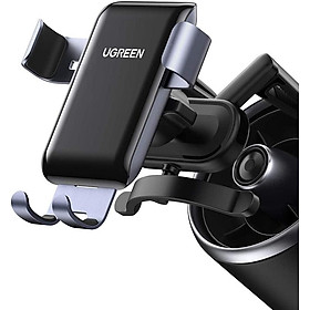 Ugreen UG30401LP274TK xoay 360 độ Màu Xám Giá đỡ điện thoại trên xe hơi kẹp bằng nhôm - HÀNG CHÍNH HÃNG