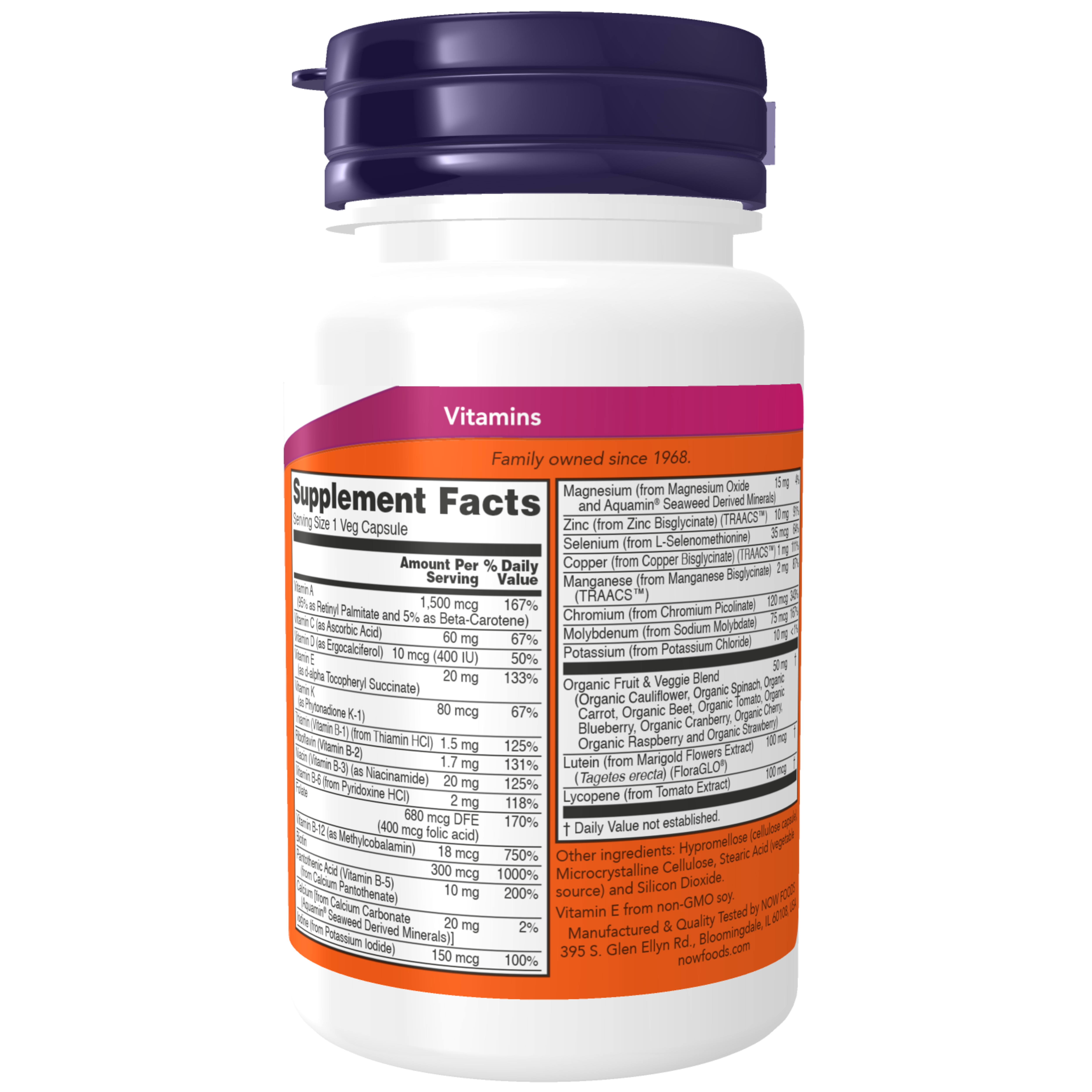 Viên Uống NOW FOODS Daily Vits Bổ Sung Vitamin, Khoáng Chất Cần Thiết Cho Cơ Thể Lọ 30 Viên