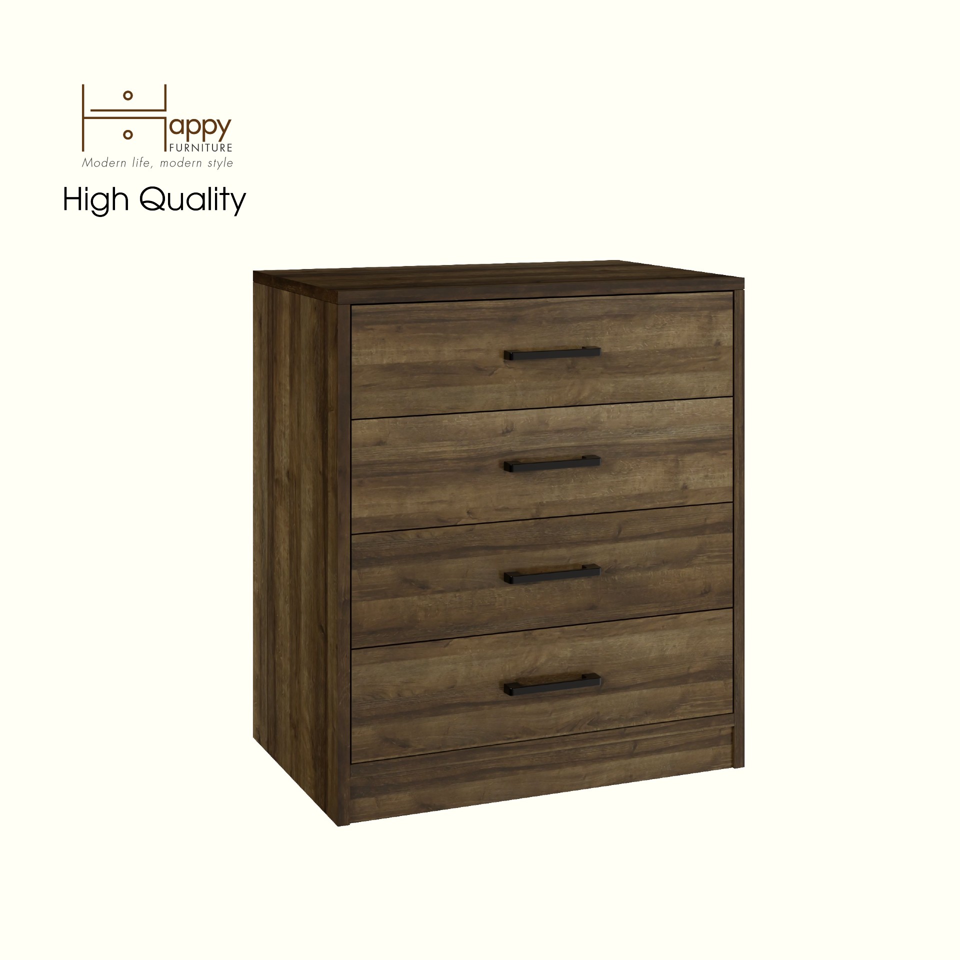 HAPPY FURNITURE , HEINEE - Tủ lưu trữ 4 ngăn kéo, THK_232 , 60cm x 40cm x 69cm DxRxC, sản phẩm phổ thông