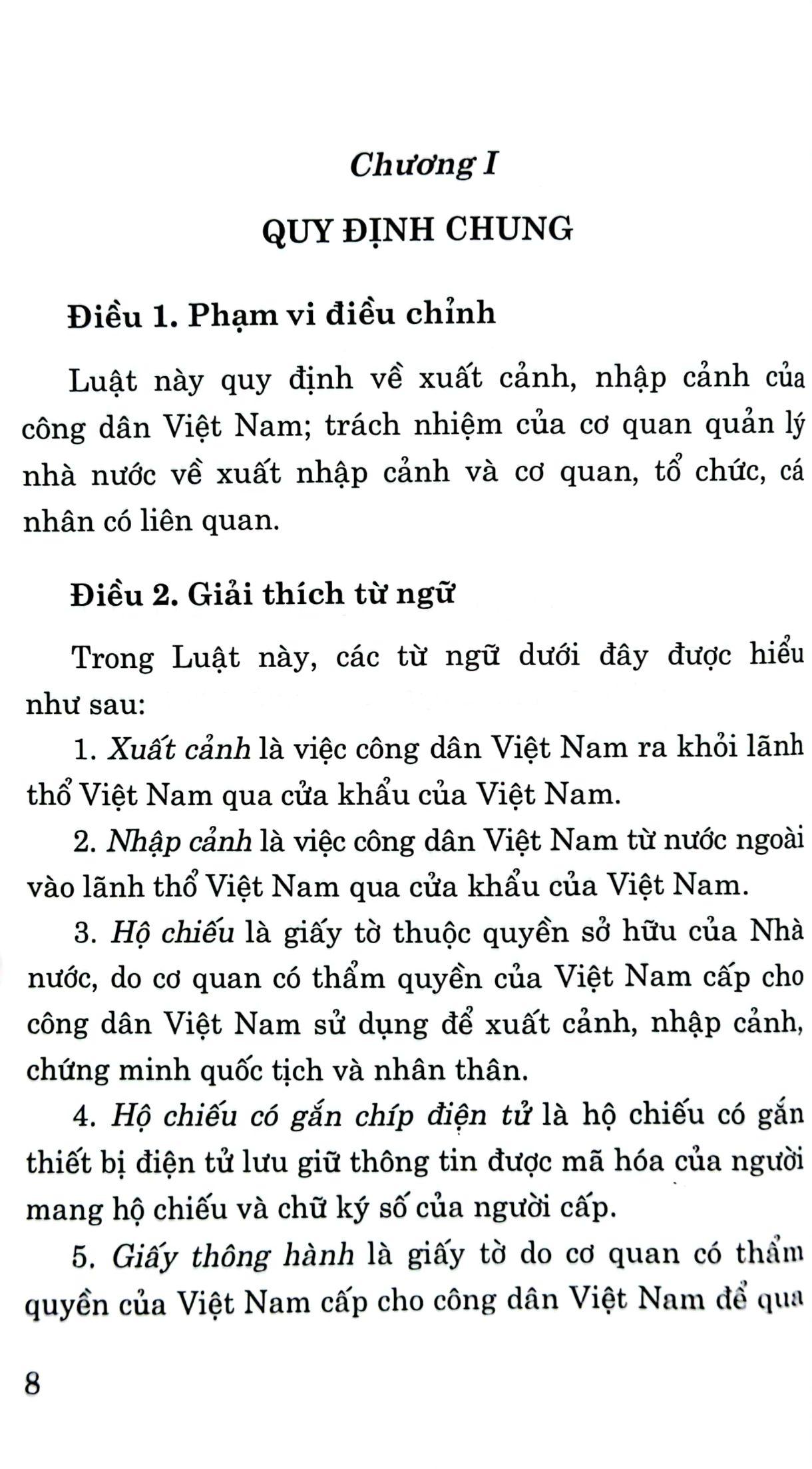 Luật Xuất Cảnh, Nhập Cảnh Của Công Dân Việt Nam (Hiện Hành) (Sửa Đổi, Bổ Sung Năm 2023)