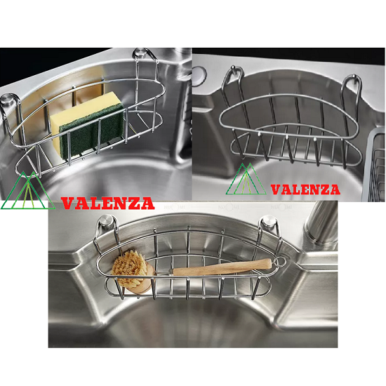 Chậu rửa bát inox304 bán nguyệt 5li chống xước 7546 Valenza, vòi rửa bát rút dây nóng lạnh 01, bộ xả 18cm, khay inox, rổ inox lỗ, bình rửa bát, rửa ly cốc