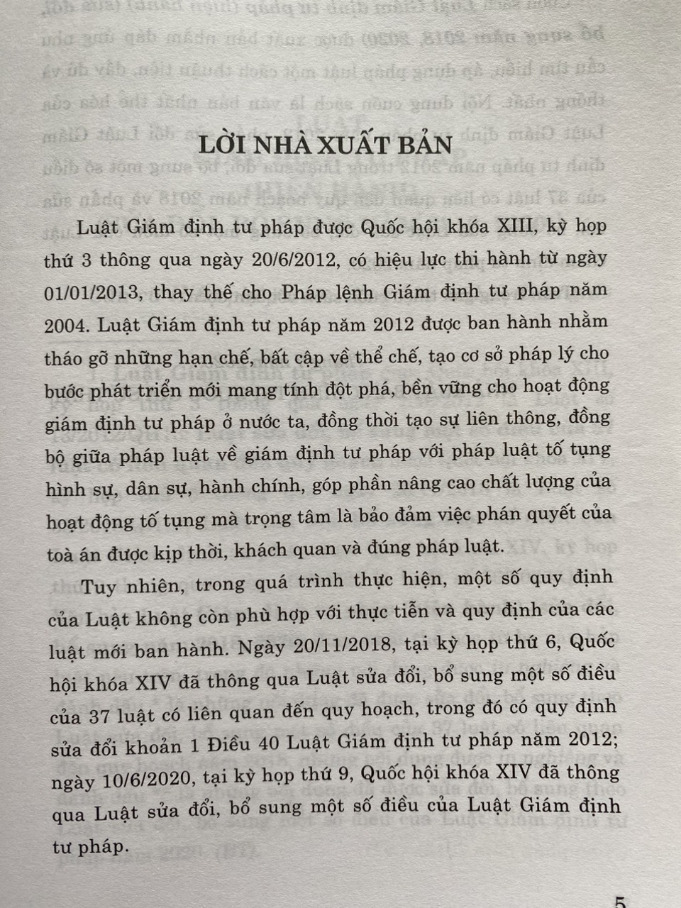 Sách- Luật Gám Định Tư Pháp ( Hiện hành) ( sửa đổi, bổ sung năm 2018,2020)