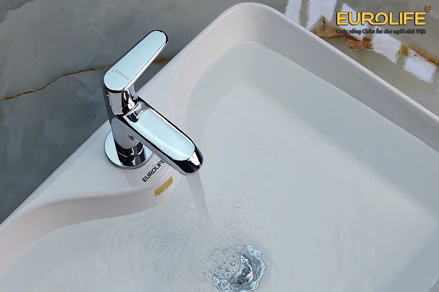 Vòi Lavabo lạnh chất liệu Đồng mạ Chrome Eurolife EL-LL120 (Trắng bạc)
