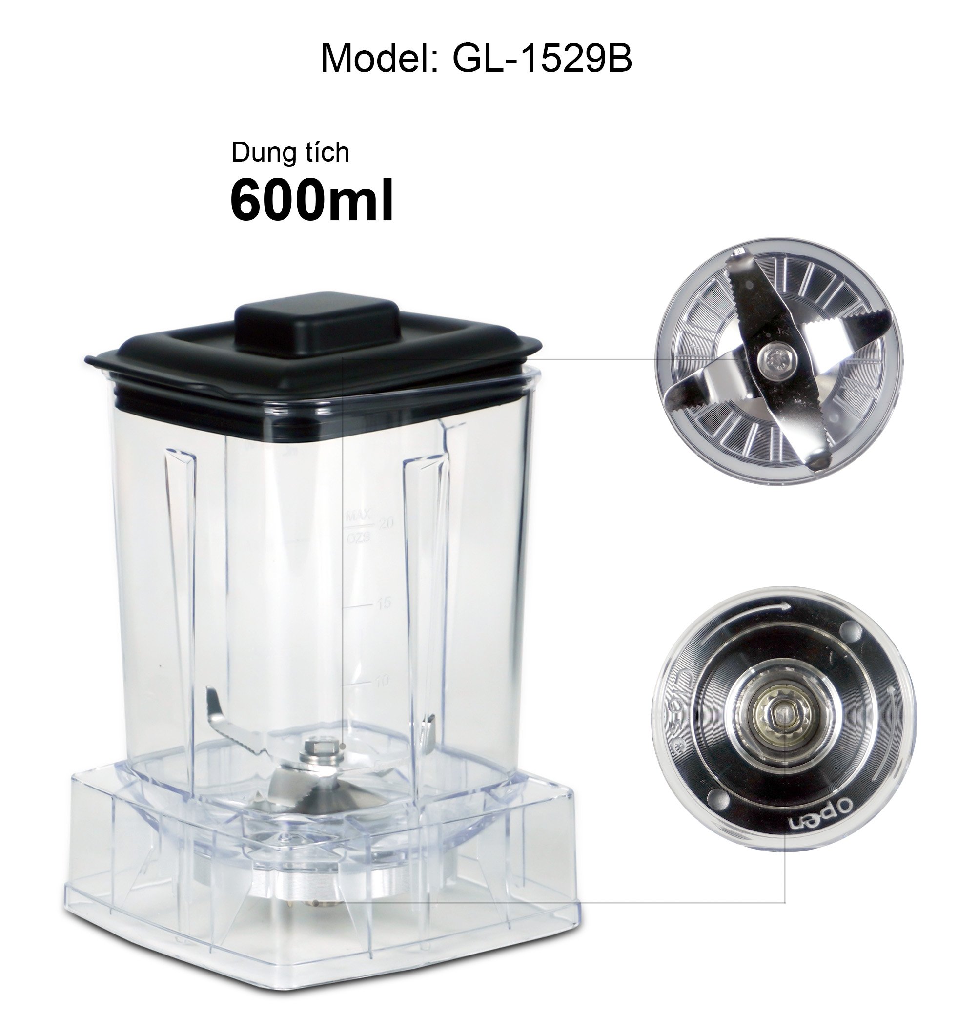 Sinh Tố Công Nghiệp Gali GL-1529B Dung tích 2 Lít, Motor 100% dây đồng đảm bảo độ bền bỉ, bảng điều khiển dạng cảm ứng, lưỡi dao bằng thép không gỉ. Hàng chính hãng bảo hành 24 tháng