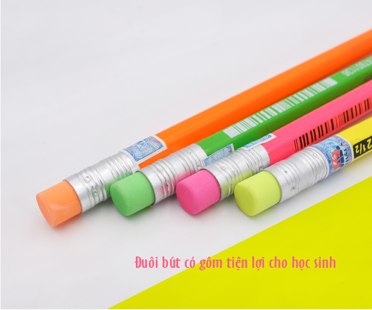 Hộp bút chì gỗ STABILO Swano có đầu tẩy - Hộp 12 thân vàng neon, có đầu tẩy (PC4907Y/12-HB)