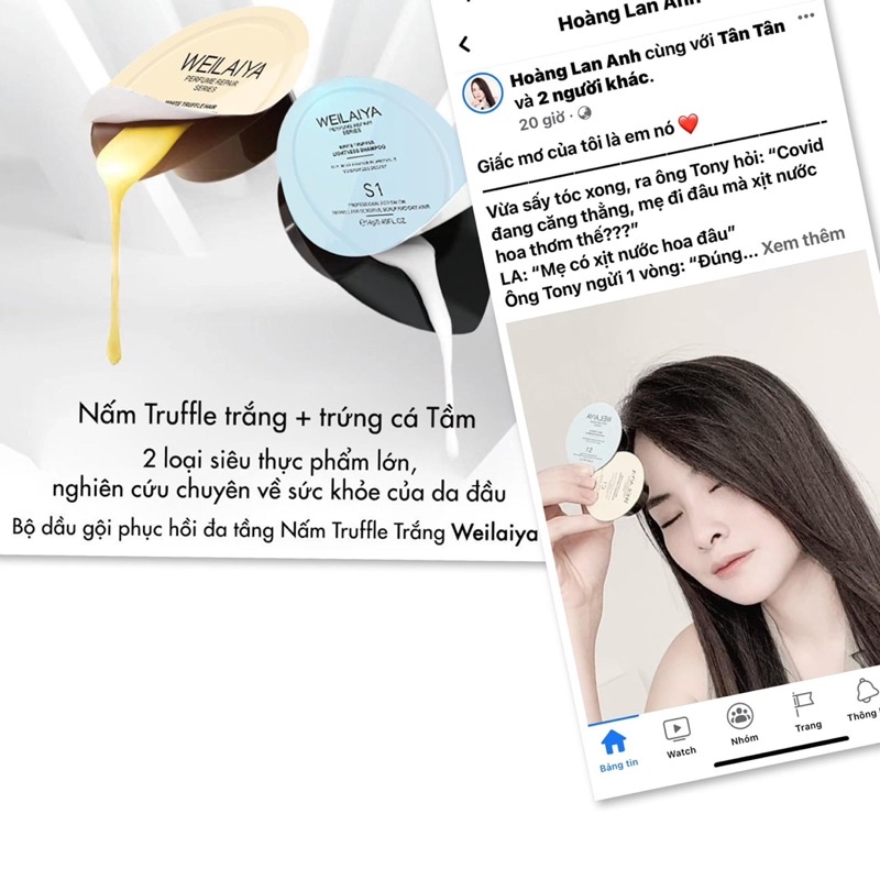 Set minisize Dầu gội xả phục hồi đa tầng Nấm Truffle Weilaiya - Hương nước hoa