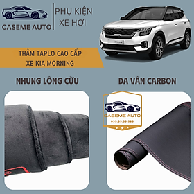 [KIA MORNING] Thảm Taplo 3 Lớp Dành Cho Xe KIA MORNING, Nhung Lông Cừu Và Da Vân Carbon Cao Cấp - Hàng Chính Hãng