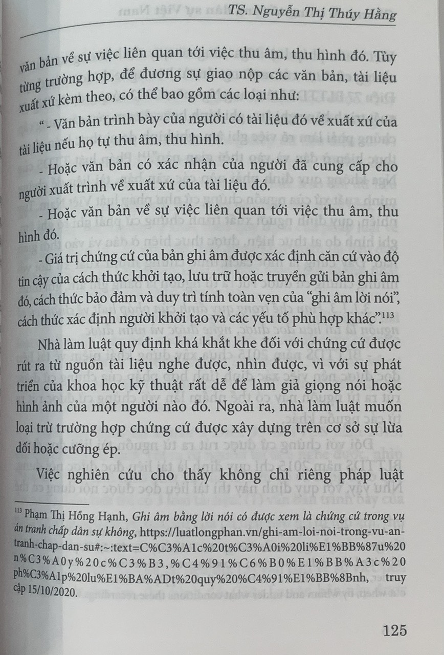 Chứng cứ trong tố tụng dân sự Việt Nam (Sách chuyên khảo)