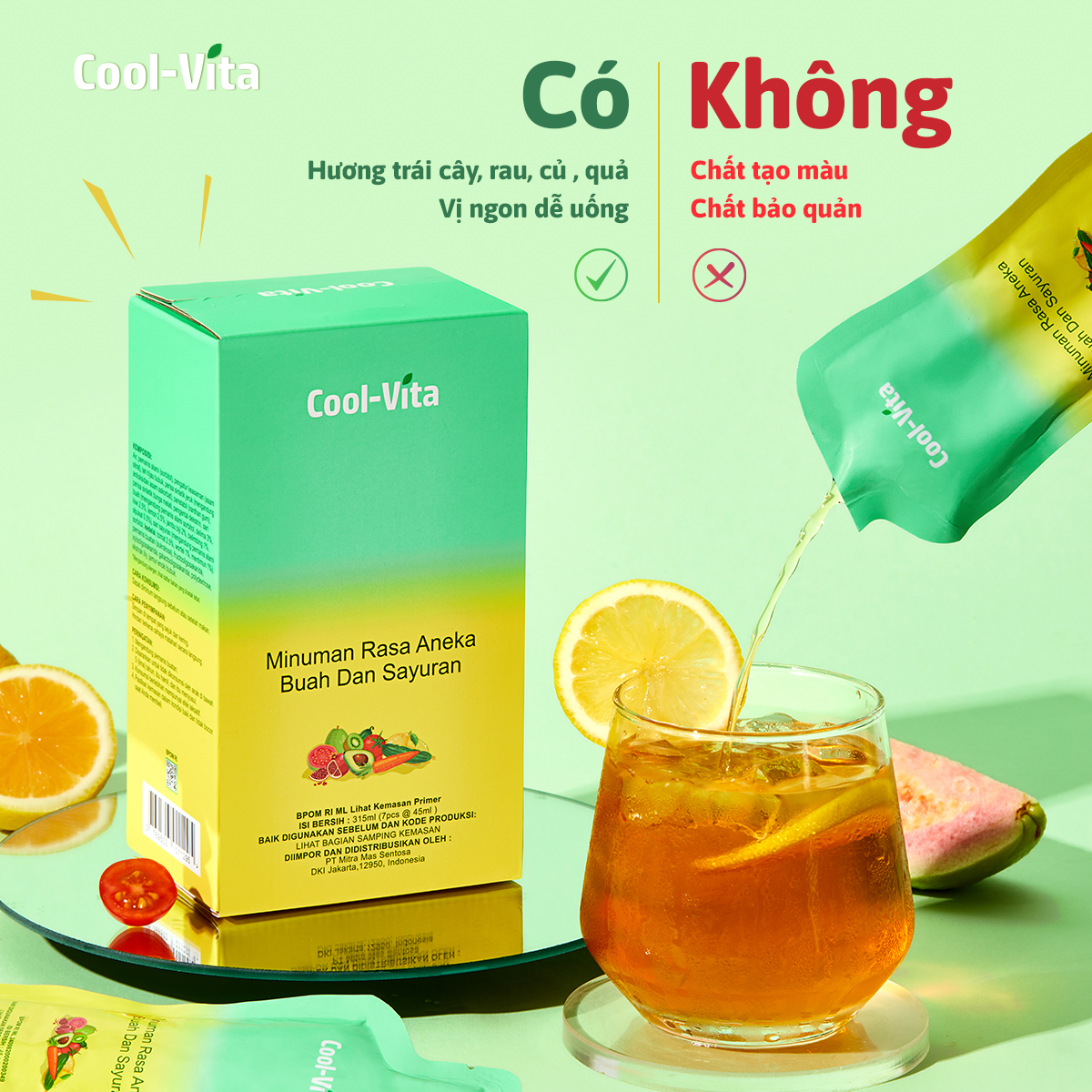 Combo 3 Hộp Nước Uống Bổ Sung Enzyme Chiết Xuất Từ Trái Cây và Rau Củ Hỗ Trợ Tiêu Hoá, Thanh Lọc Cơ Thể Coolvita - Hộp 7 Túi