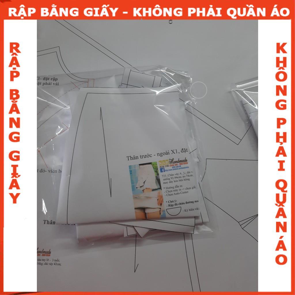 Rập giấy A0 chân váy có quần bên trong mã 725 (BẢN VẼ)