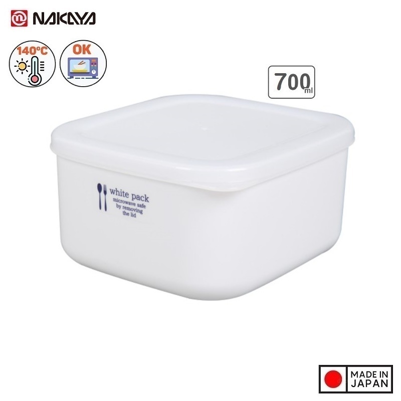 Set 02 hộp đựng thực phầm White Pack 700ml và 800ml, thiết kế tinh tế, đẹp mắt, khả năng giữ kín hơi vượt trội - nội địa Nhật Bản