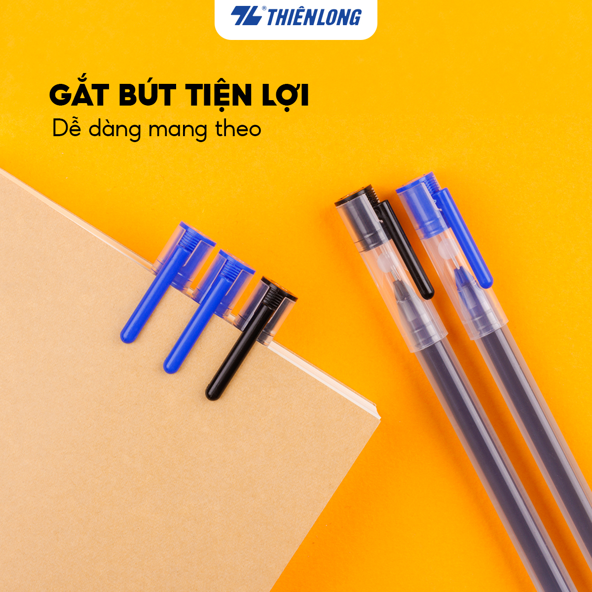 Bút gel Thiên Long mực khô nhanh,nét viết êm mượt Flexgel ngòi 0.5mm phù hợp cho học sinh,sinh viên GEL-042