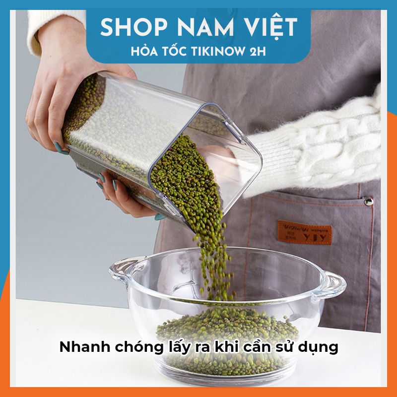 Hộp Nhựa Trong Suốt Bảo Quản Đồ Khô Kín Khí, Có Thể Xếp Chồng
