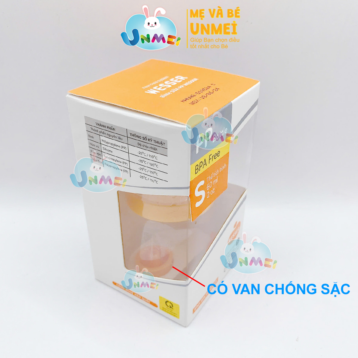 Bình Sữa PP Wesser - (Giao màu ngẫu nhiên)
