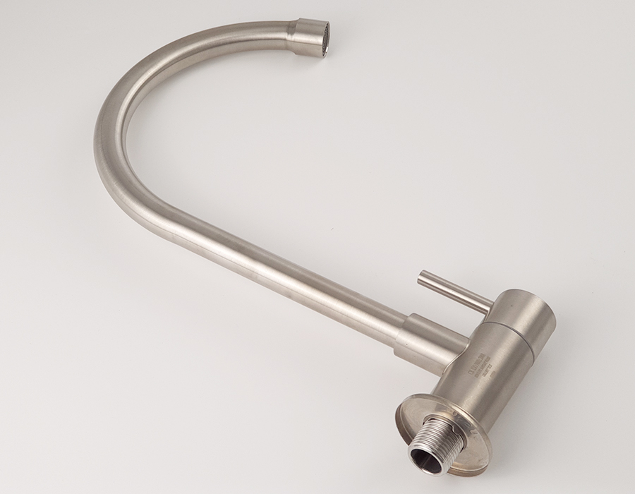 Vòi rửa chén lạnh âm tường Inox SUS 304 Eurolife EL-RC08 (Trắng vàng)