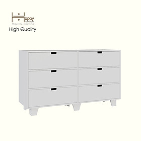 HAPPY FURNITURE , ALVA - Tủ lưu trữ 6 ngăn kéo , THK_230 , 140cm x 45cm x 82cm DxRxC
