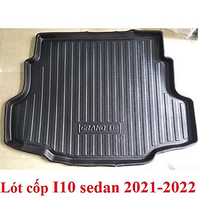 Lót cốp xe Huyndai Grand i10 Sedan 2021 2022 2023 (đuôi dài) Nhựa TPO dẻo.