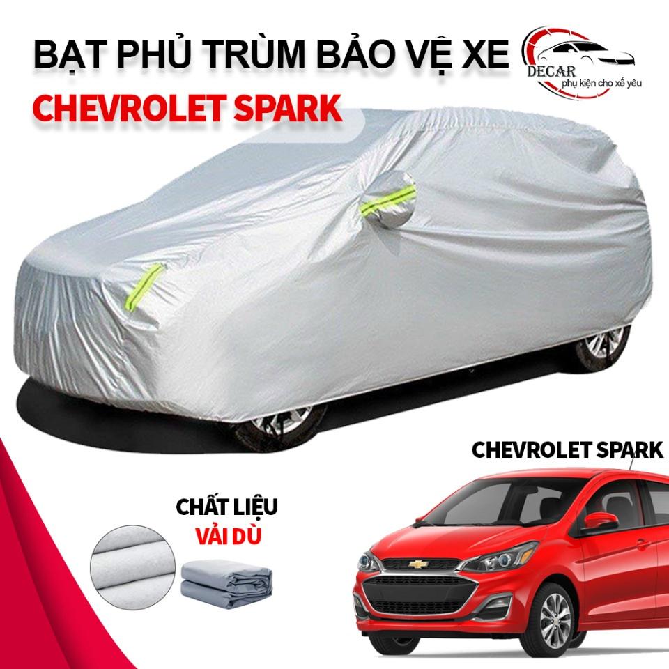 Bạt phủ xe ô tô Chevrolet Spark chất liệu vải dù oxford cao cấp, áo trùm xe ô tô 5 chỗ chevrolet