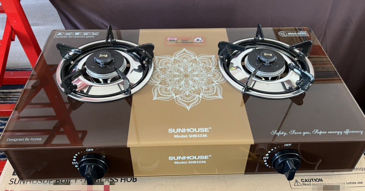 Combo Bếp Gas Dương Kính Sunhouse SHB3336 Kèm Van Dây - Hàng chính hãng