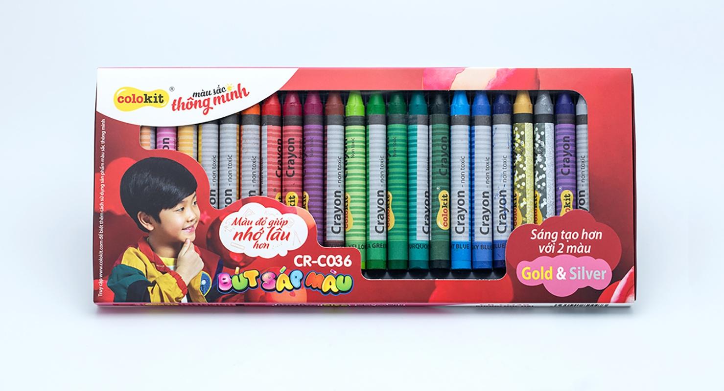 Hộp Bút Sáp 24 Màu Thiên Long Jumbo CR-C036