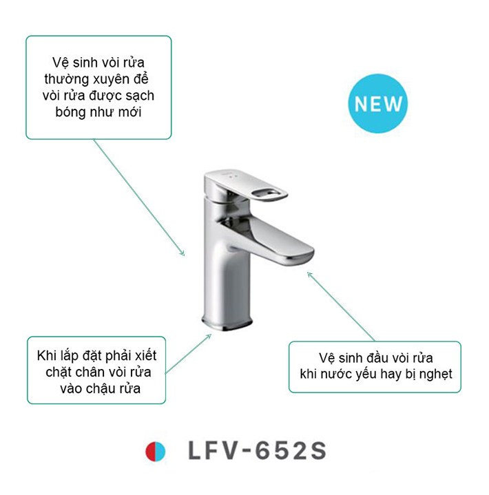 Vòi chậu nóng lạnh INAX LFV-652S (Dòng S600 LINE)
