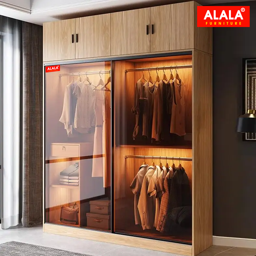 Tủ quần áo ALALA293 cánh kính cao cấp/ Miễn phí vận chuyển và lắp đặt/ Đổi trả 30 ngày/ Sản phẩm được bảo hành 5 năm từ thương hiệu ALALA