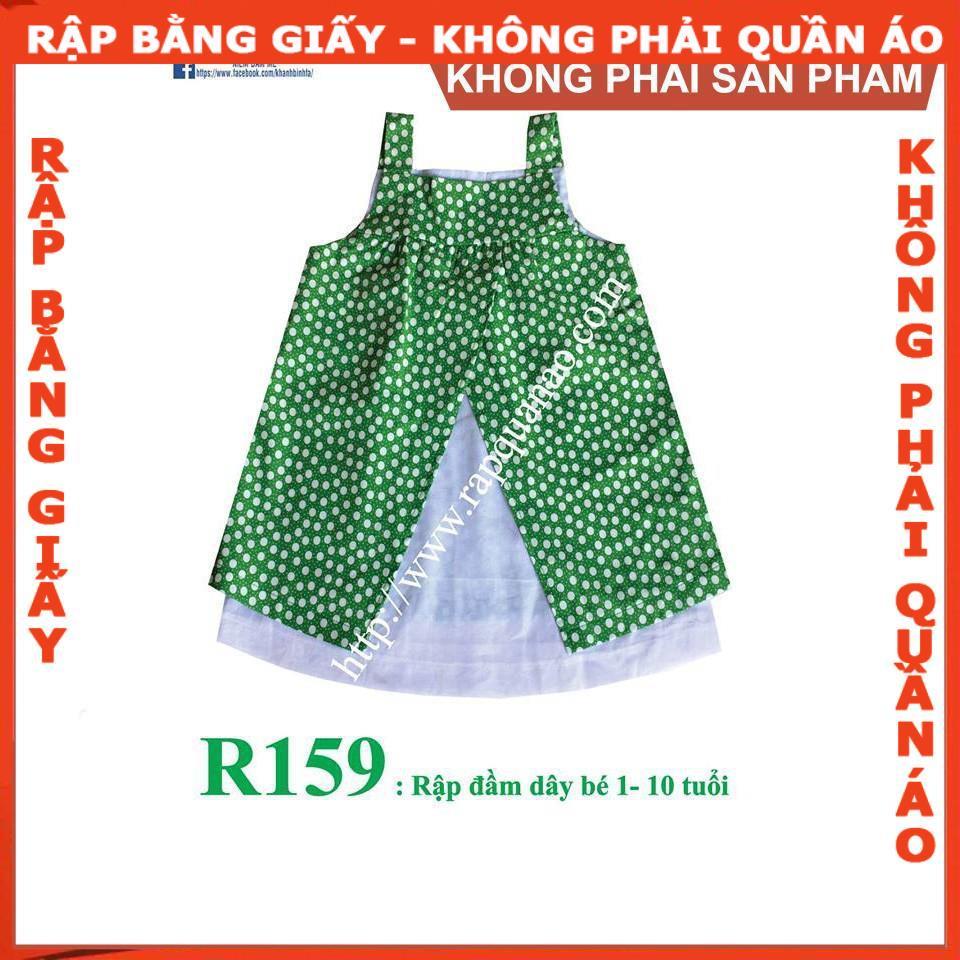 Rập giấy A0 đầm dây 2 lớp cho bé
mã R159 (BẢN VẼ)