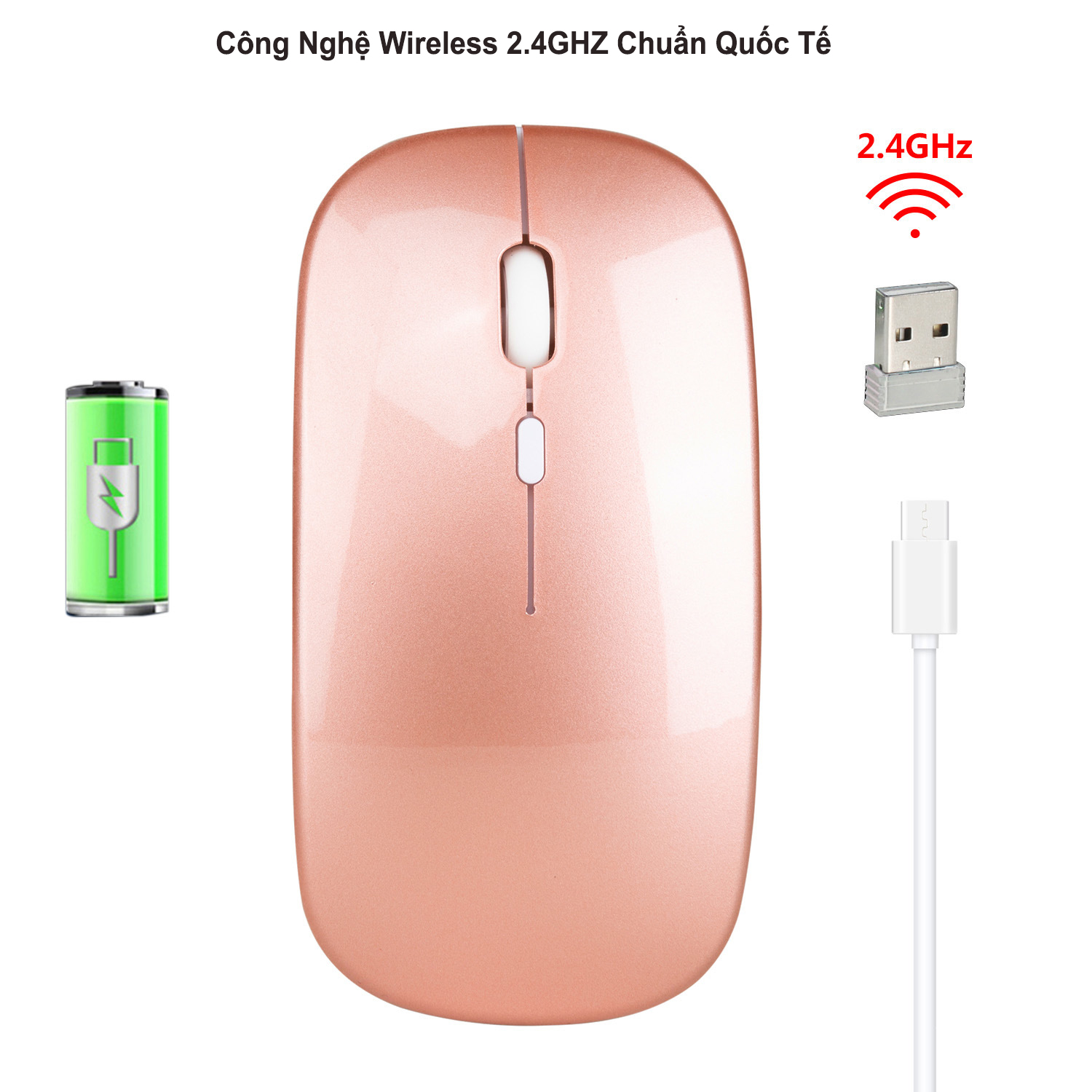 Chuột không dây Bluetooth HXSJ M90 - Hàng chính hãng