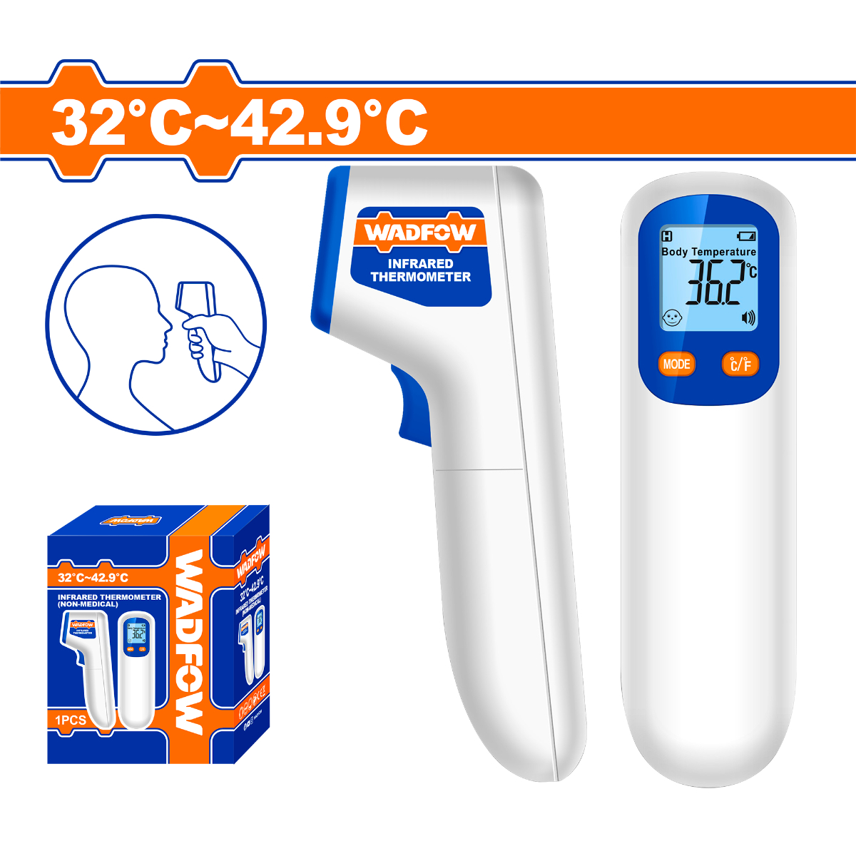 NHIỆT KẾ HỒNG NGOẠI (KHÔNG DÙNG TRONG Y TẾ) WNT2501 WADFOW - HÀNG CHÍNH HÃNG