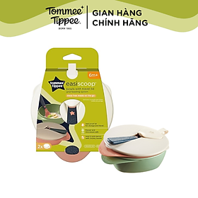 Bát Ăn Dặm Có Nắp Kèm Thìa Tommee Tippee Easy Scoop Cho Bé Từ 6 Tháng (Set 2 cái)