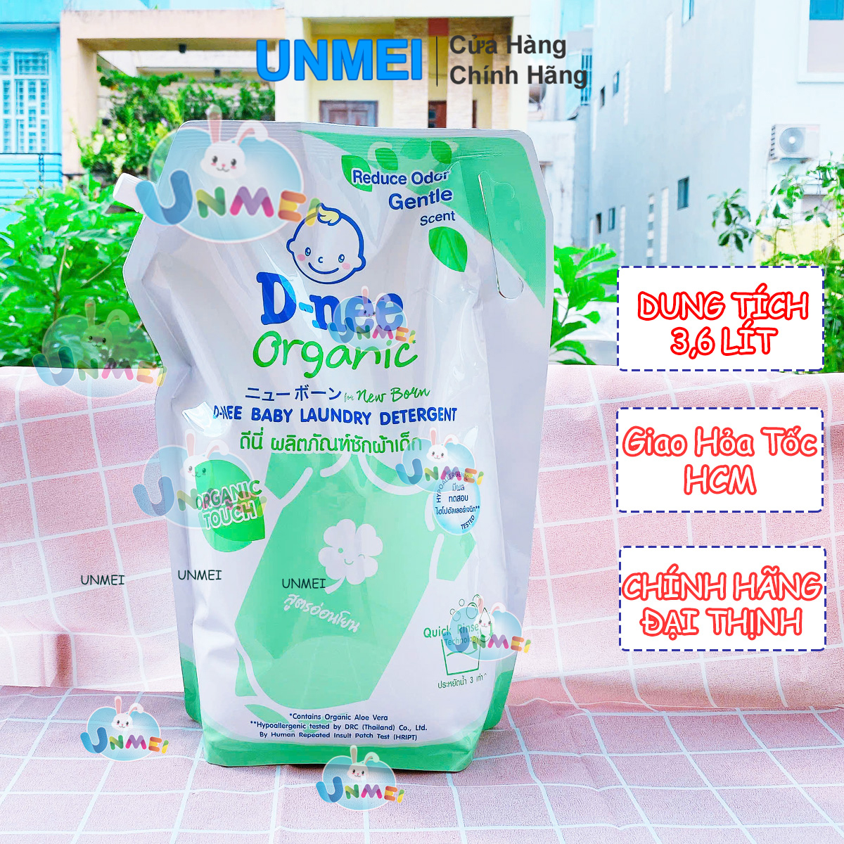 (Chính Hãng Đại Thịnh) Nước giặt D-nee, Nước Giặt Cho Bé Dnee Dạng Túi 3600ml - Loại Mới An Toàn, Tiết Kiệm