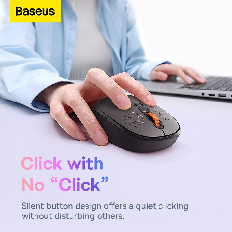 Chuột Không Dây Bluetooth Baseus Wireless cho Laptop/ Tablet Giảm Ồn Tương Thích Rộng Thiết Kế Gọn Nhẹ 1600 DPI - Hàng Chính Hãng