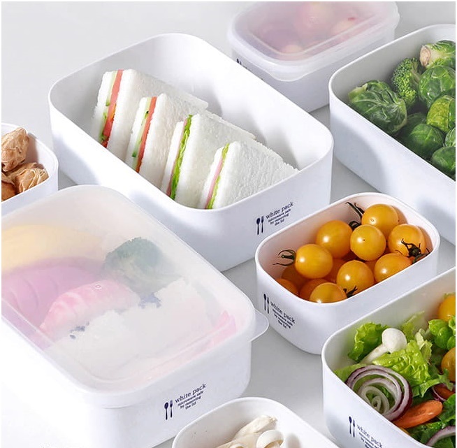 Set 02 hộp đựng thực phầm White Pack 700ml và 800ml, thiết kế tinh tế, đẹp mắt, khả năng giữ kín hơi vượt trội - nội địa Nhật Bản