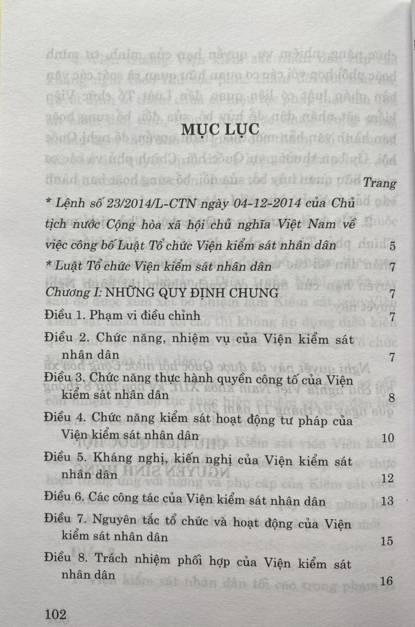 Luật Tổ Chức Viện Kiểm Sát Nhân Dân năm 2014