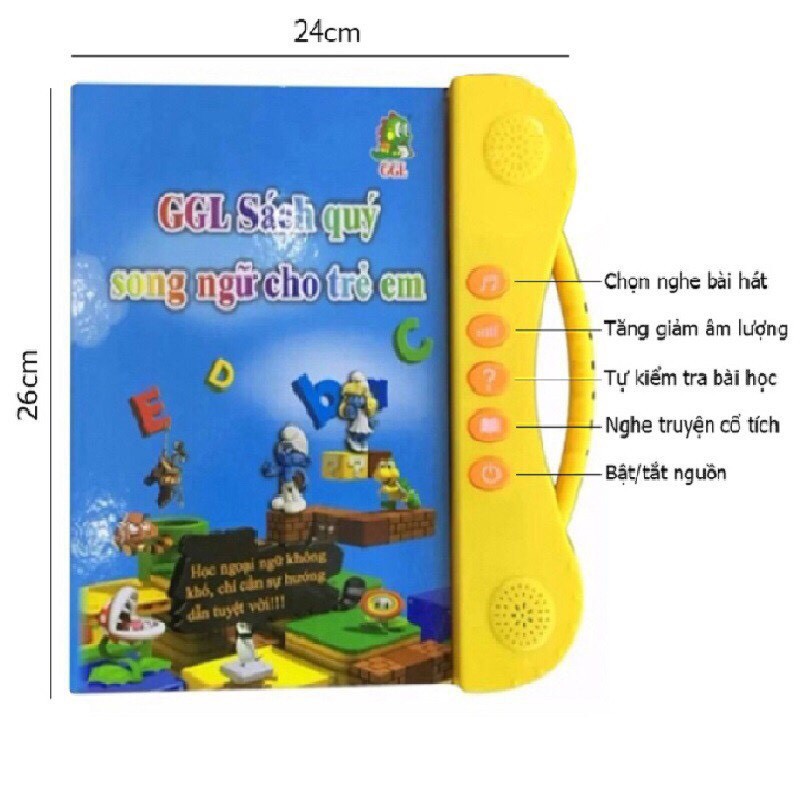 Sách Nói Song Ngữ Anh Việt Điện Tử Thông Minh - Giúp Bé Phát Triển IQ - Hàng CHính Hãng MINIIN - Tặng kèm pin AA