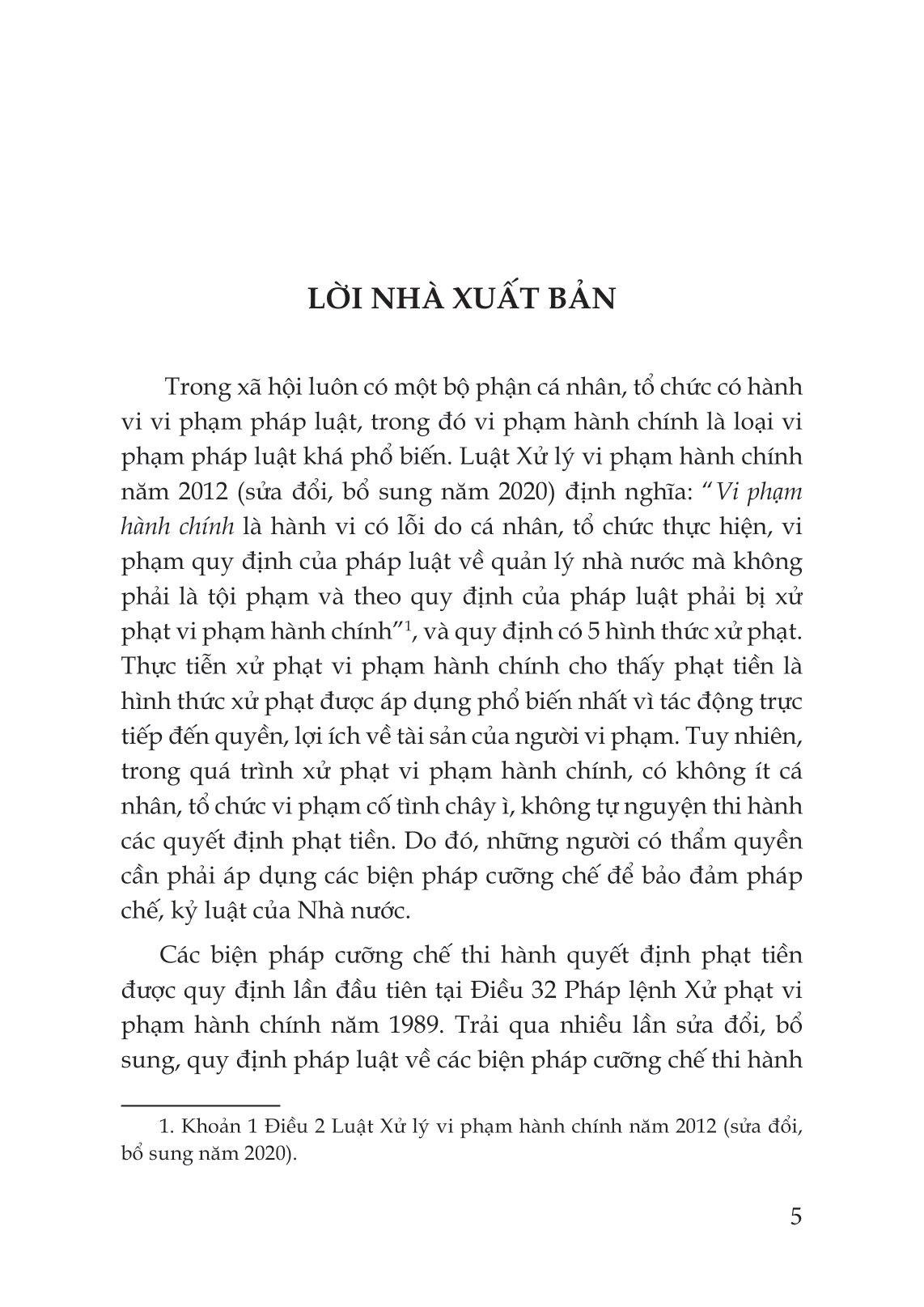 Các Biện Pháp Cưỡng Chế Thi Hành Quyết Định Phạt Tiền Trong Xử Phạt Vi Phạm Hành Chính: Thực Trạng Và Giải Pháp