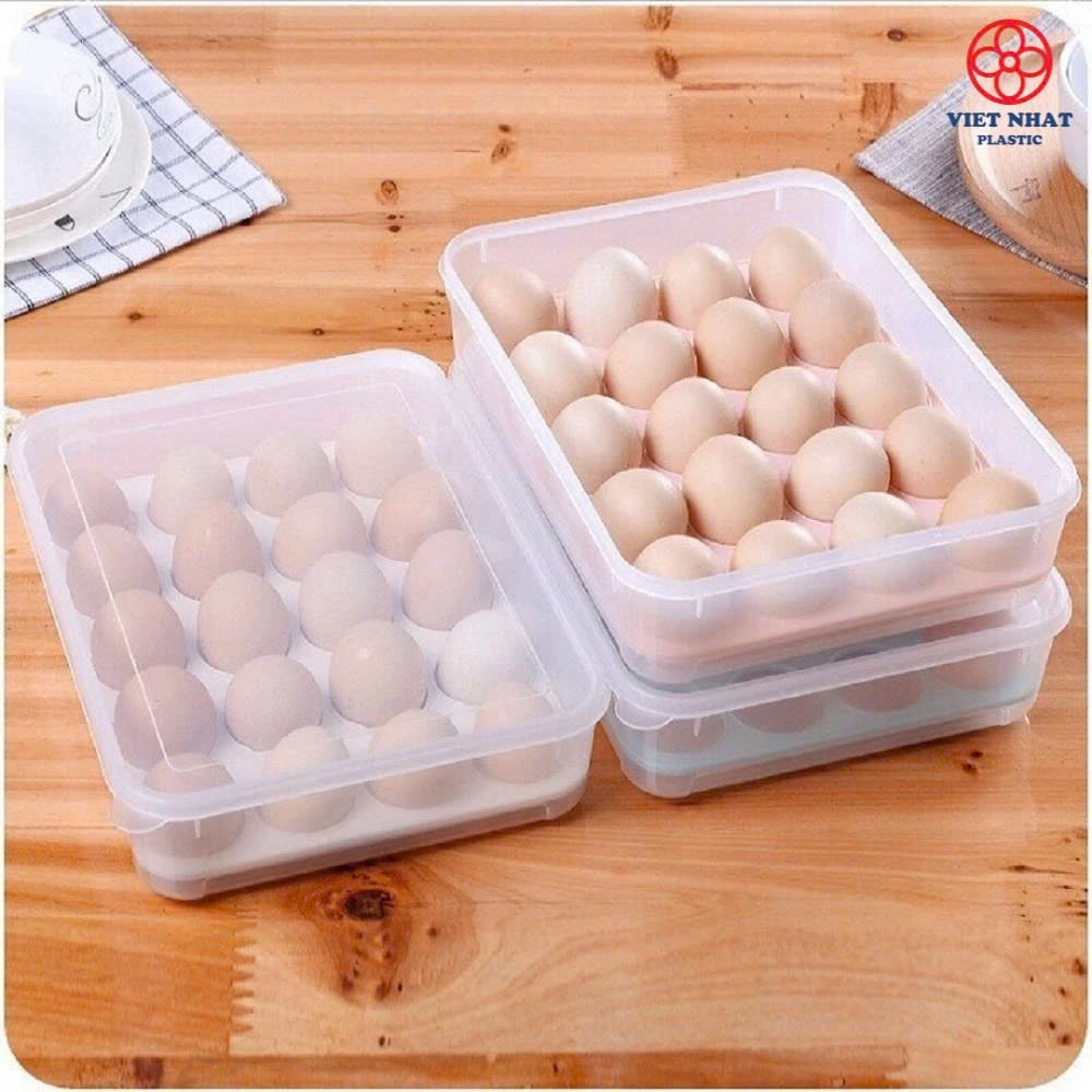 Hộp đựng trứng 24 quả Việt Nhật (6786) trong suốt gọn nhẹ giúp cố định những quả trứng nằm yên một vị trí, bảo quản trứng