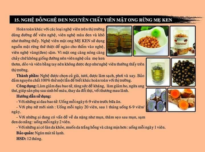 Nghệ Nguyên Chất MẸ KEN - (Loại Viên Mật Ong Rừng 500g)