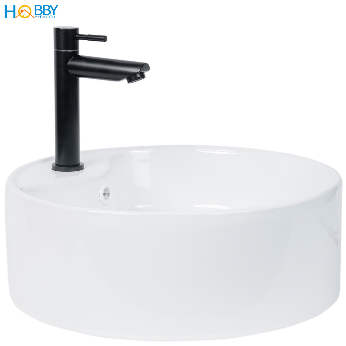 Vòi chậu rửa mặt lavabo lạnh Inox 304 sơn đen Hobby Home Decor LBL4D