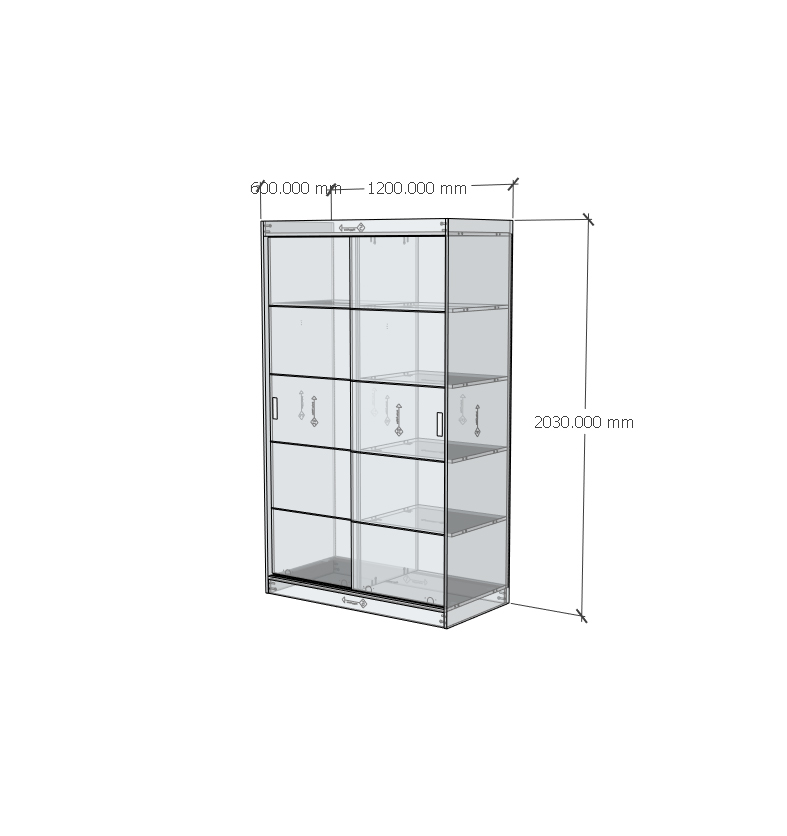 HAPPY FURNITURE , Tủ treo quần áo cửa lùa - RUNI , TCL_005 , 120cm x 60cm x 203cm