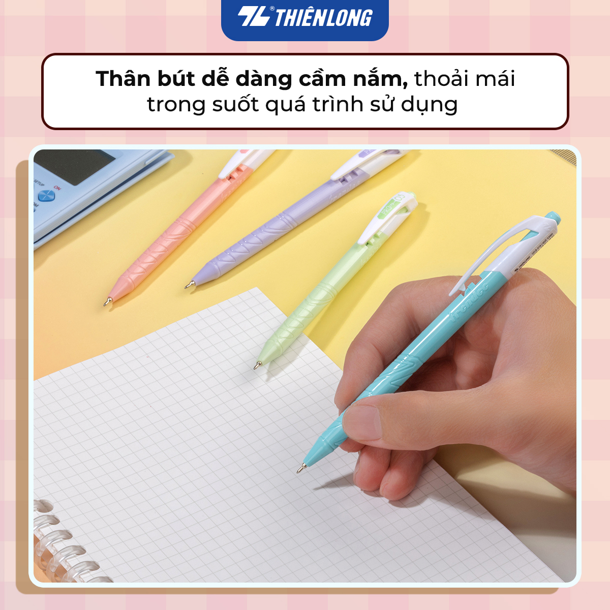 Bút gel B - Butter Gel PRO-079 Thiên Long GELB-018 - Premium Tip viết êm, trơn - Mực Xanh - Màu thân ngẫu nhiên