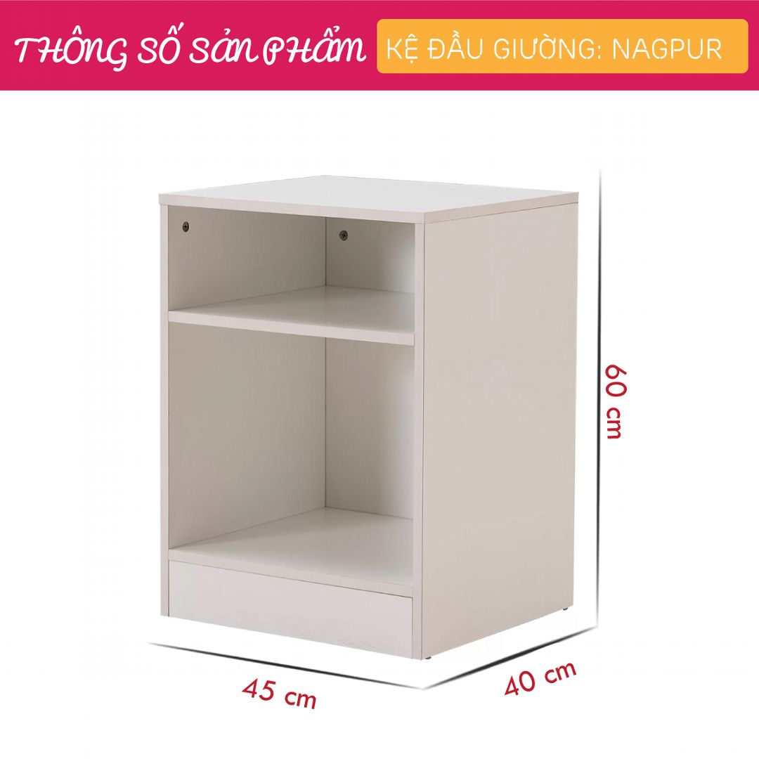 Tủ Đầu Giường Đơn Giản Hình Khối SMLIFE Nagpur