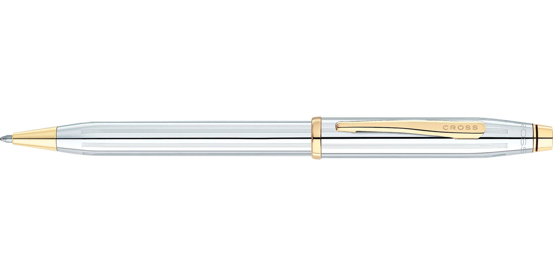 Bút Ký Doanh Nhân Cao Cấp CROSS Century II Medalist Mạ Chrome Bóng Họa Tiết Mạ Vàng 23KT